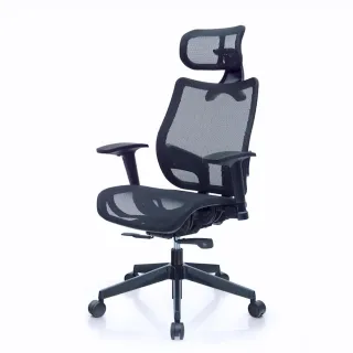 【Mesh 3 Chair】恰恰人體工學網椅-附頭枕-酷黑(人體工學椅、網椅、電腦椅)