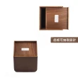 【AberW】弧邊紙巾盒-深色-正方(木面紙盒 餐桌面紙盒 餐桌紙巾盒 深色面紙盒 正方面紙盒 質感紙巾盒)