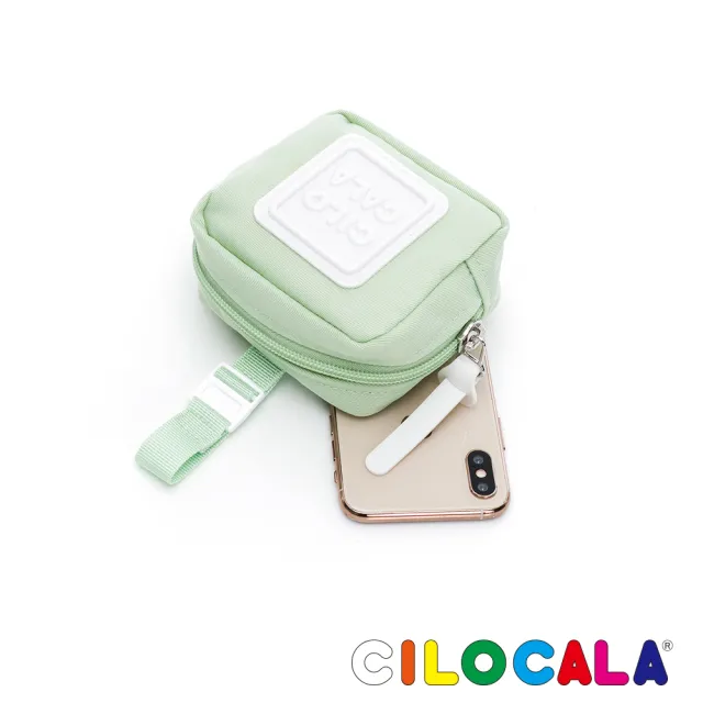 【CILOCALA】亮彩尼龍防潑水可扣式零錢包(薄荷綠)