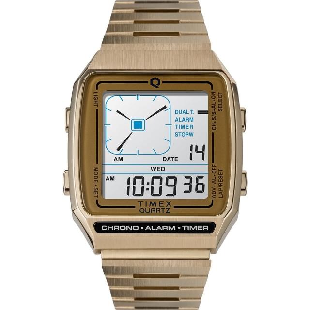 【TIMEX】天美時 Q Timex電子系列 復刻電子錶(金 TXTW2U72500)