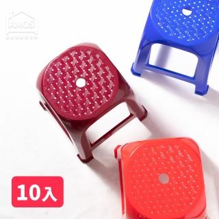 【AMOS 亞摩斯】10入-臺灣製透氣塑膠椅/高賓椅/辦桌椅(辦桌椅 塑膠椅 高賓椅)