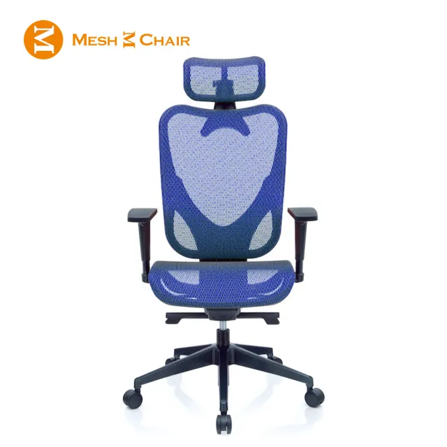 【Mesh 3 Chair】華爾滋人體工學網椅-附頭枕-藍色(人體工學椅、網椅、電腦椅)