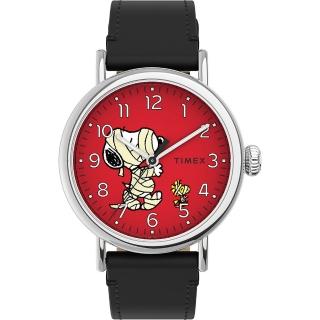 【TIMEX】天美時 x SNOOPY 限量聯名系列 可愛繃帶款手錶(紅x黑 TXTW2U86000)