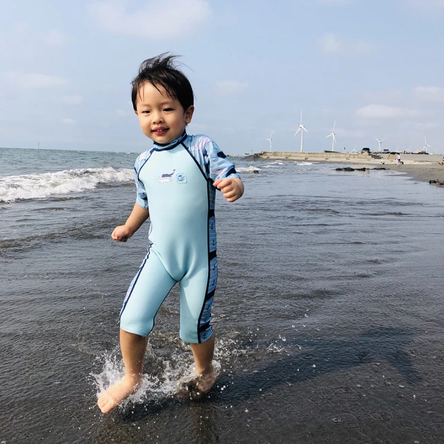 【Splash About 潑寶】兒童 連身泳裝 防寒 抗UV-海洋鯨魚-2-6歲(兒童泳裝)