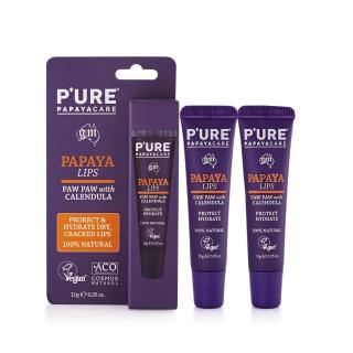 【澳洲 Pure Papayacare】木瓜護唇膏含金盞花(2入組 10g/條)