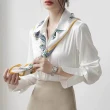 【MsMore】高級感別緻領巾襯衫上衣#110752現貨+預購(白色)