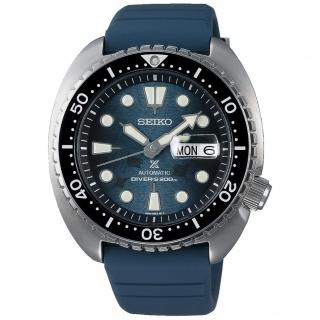 【SEIKO 精工】Prospex 愛海洋魟魚武士王機械潛水錶-藍/45mm 雙12限定(SRPF77K1/4R36-06Z0H)