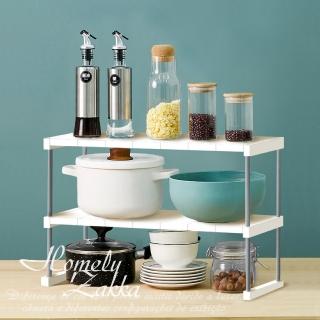 【Homely Zakka】日式簡約多功能雙層置物架/碗盤架/調味架/瀝水收納架 加長款(2色任選)