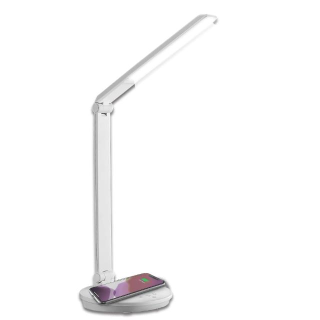 【太星電工】好視力LED無線充電護眼檯燈5W /水晶白-USB輸出功能(UTA968W)
