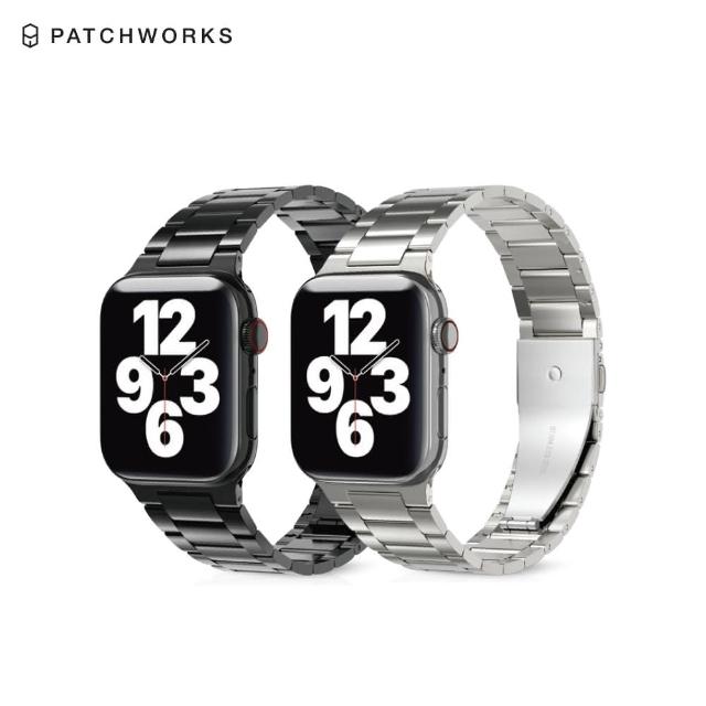 【PATCHWORKS】Apple Watch 45/44/42mm 不鏽鋼錶帶(輕盈結構.抗刮耐磨)