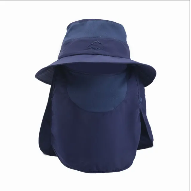 【PUSH!】戶外用品防曬帽子男遮陽帽漁夫帽釣魚透氣太陽帽遮臉帽(遮陽帽子H34)