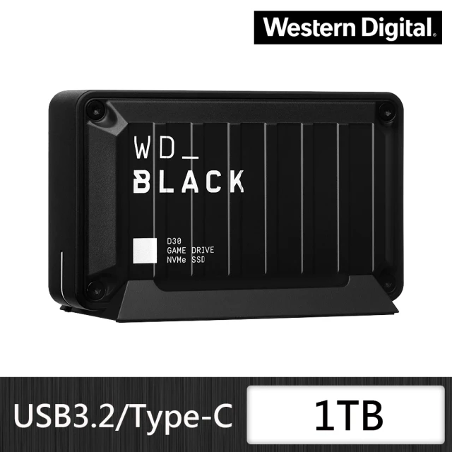 【WD 威騰】BLACK黑標 D30 Game Drive 1TB SSD電競外接式硬碟(WDBATL0010BBK-WESN)