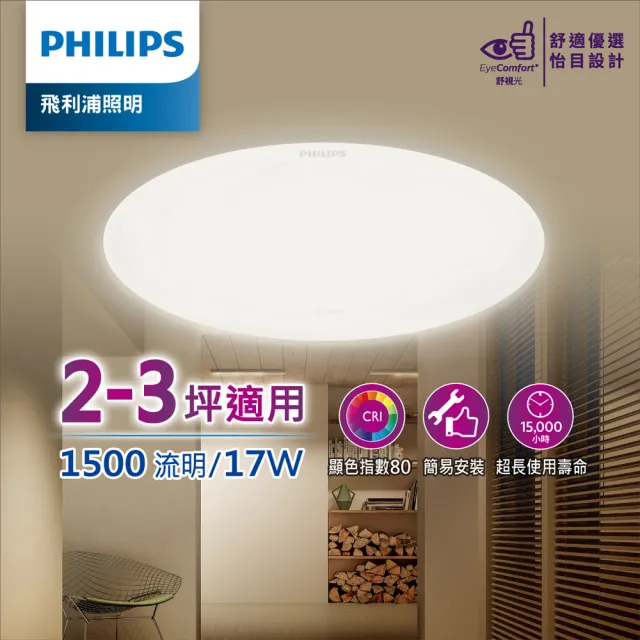 【Philips 飛利浦】品繹 LED吸頂燈 17W(PA006/PA007)