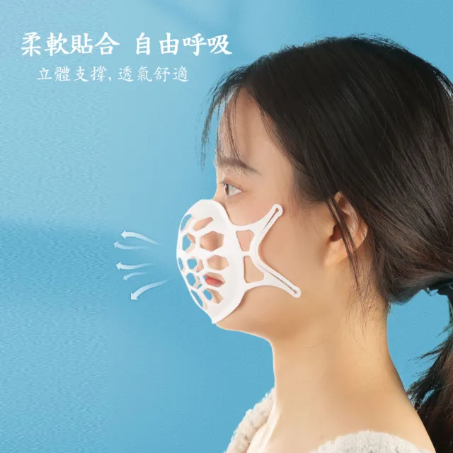 【DW 達微科技】SH02矽膠透氣款立體3D舒適口罩支架(20入)