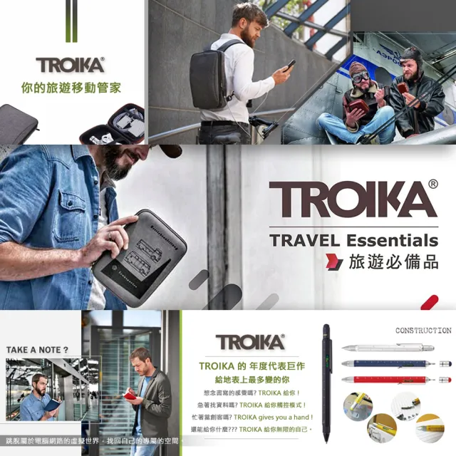 【Troika】夢幻後背手提包#加厚背帶#可防水#隱藏式背面隔層(商務潮男必備經典包款)