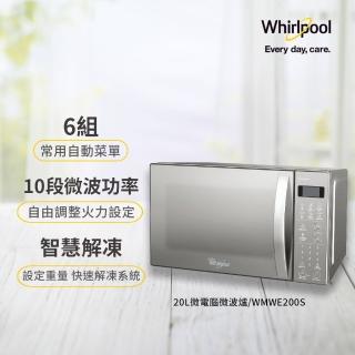【Whirlpool 惠而浦】20L微電腦微波爐(WMWE200S)