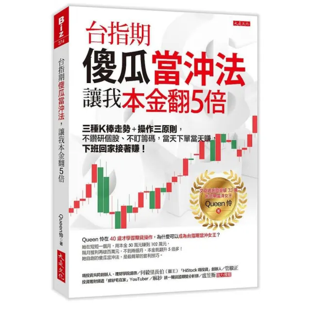 台指期傻瓜當沖法 讓我本金翻５倍：三種Ｋ棒走勢＋操作三原則 不鑽研個股、不盯籌碼 當天下單當天賺