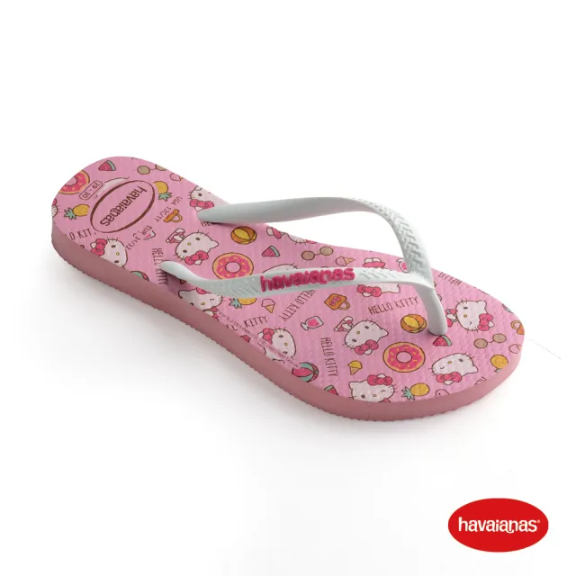 【havaianas 哈瓦仕】拖鞋 女鞋 凱蒂貓 Slim Hell夾腳拖o Kitty 馬卡龍粉 4145748-5217W