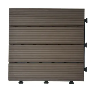 【特力屋】 經典防水拼接地板 直紋棕 30x30cm 9入