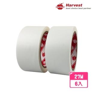【HarVest】PVC可撕膠帶 白色 4.65cm*27M-6入(免刀膠帶/封箱膠帶/布紋膠帶)