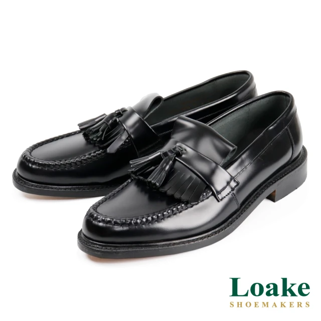 Loake 流蘇造型配飾典雅樂福鞋 黑色(LK046-BL)