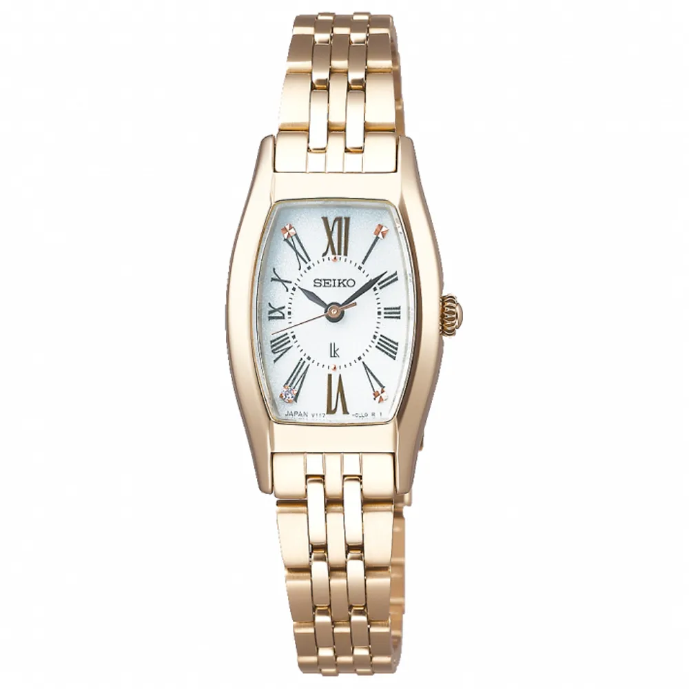 【SEIKO 精工】LUKIA 酒桶型美鑽太陽能女錶/19.8mm雙11限定(V117-0EE0U SUP442J1)