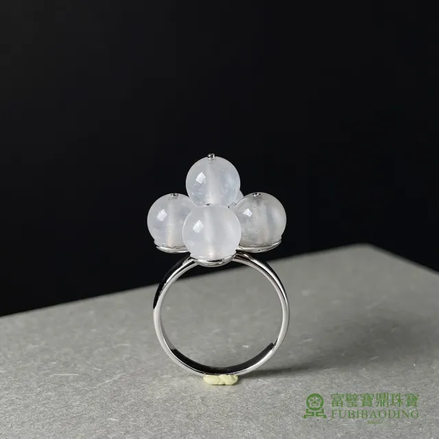 【Fubibaoding jeweler 富璧寶鼎珠寶】石來運轉冰種翡翠珠戒指(天然Ａ貨 冰種翡翠 轉運 送禮 國際圍#12)