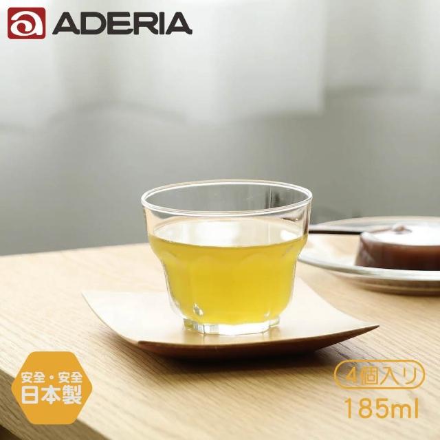 【ADERIA】日本製 波紋冷茶玻璃杯 4入組(185ml)