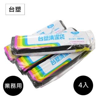 【臺塑】實心環保清潔垃圾袋黑色 4入90L(86X100cm)
