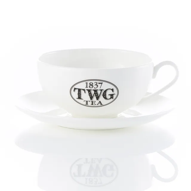 【TWG Tea】帝王普洱茗茶禮物組(帝王普洱 100g/罐+早茶杯盤組+瀘茶網+茶棒糖)