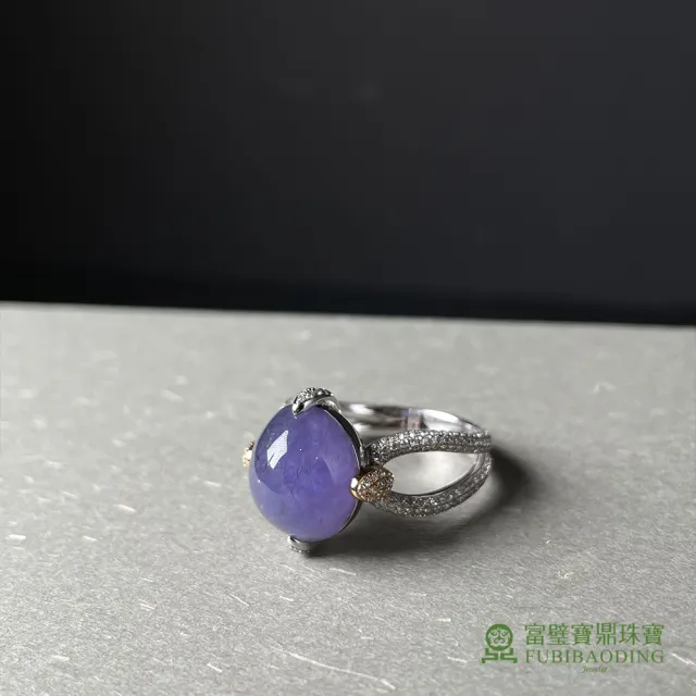 【Fubibaoding jeweler 富璧寶鼎珠寶】濃豔紫羅蘭翡翠戒指(天然Ａ貨 冰種翡翠 母親節 情人節 國際圍#11.5)