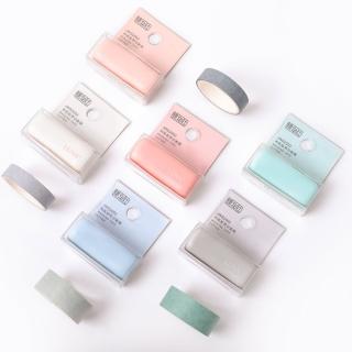 【德德小品集】馬卡龍可夾式紙膠帶切割器(迷你 純色系 透明盒裝 手帳必備 隨機出貨)
