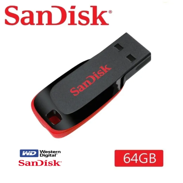 【SanDisk 晟碟】[高CP值] 64G Cruzer Blade USB 隨身碟(原廠5年保固  輕巧鋒型碟)