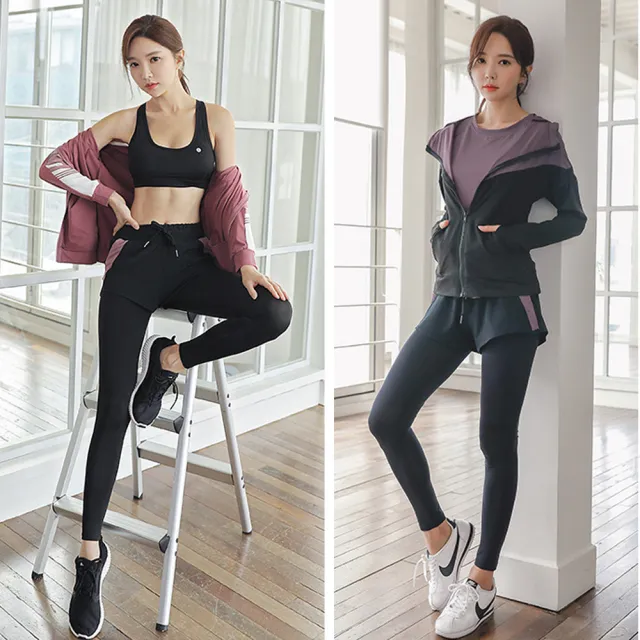 【BODYAIR】任2入 假兩件側拼色口袋九分褲(瑜珈.運動.慢跑.透氣.舞蹈.運動褲)