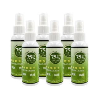 【Karoli 卡蘿萊】茶樹精油乾洗手噴霧6入(單瓶100ml MIT台灣製造 淨化清潔天然潔淨配方噴霧乾洗手酒精)