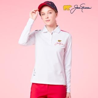 【Jack Nicklaus 金熊】GOLF女款保暖吸濕排汗POLO衫/高爾夫球衫(白色)
