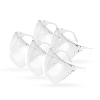 【Nutri Medic】全透明隔離護目鏡*3入+眼鏡式時尚透明防護面罩*3入(防疫防飛沫美觀高清明亮透視)
