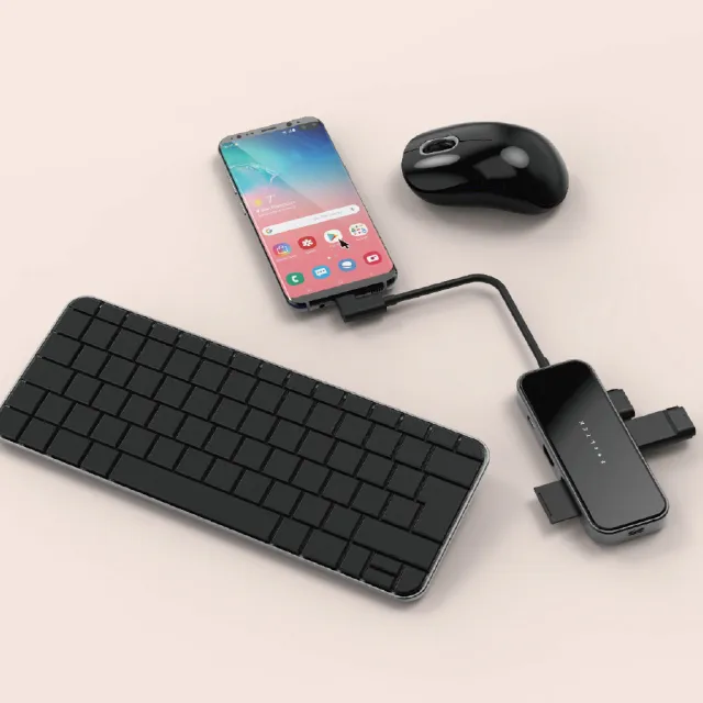 【Feeltek】玻璃 8合1 無線充電組合式USB-C Hub多功能隨身集線器(影音充電 擴充無線)