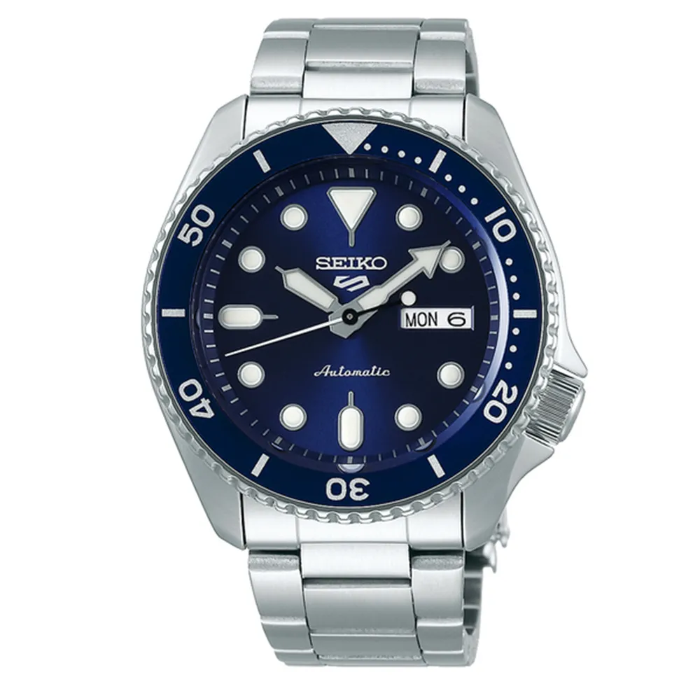 【SEIKO 精工】5 Sports 系列鋼帶機械錶-藍42.5mm(SRPD51K1)