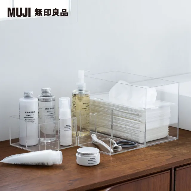 【MUJI 無印良品】可堆疊壓克力盒/中.約25.2x12.6x8cm