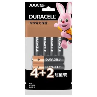 【DURACELL】金頂鹼性電池 4號AAA 4+2入裝