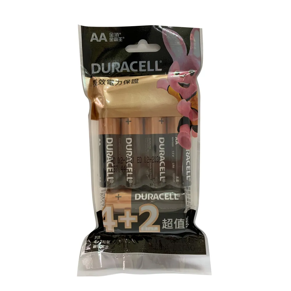 【DURACELL】金頂鹼性電池 3號AA 4+2入袋裝