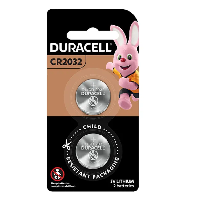 【DURACELL】金頂鈕扣型鋰電池  CR2032  3伏特 2入裝