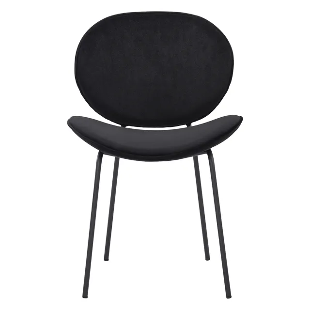 【生活工場】MASAO CASA都會多彩 奧爾莫現代風天鵝絨餐椅-黑