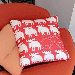 【moz】moz瑞典 北歐風雙面抱枕套 45cm(森林聚會-熱情紅)