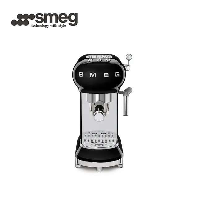 【SMEG】義大利半自動義式咖啡機-耀岩黑(ECF01BLUS)