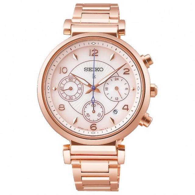 【SEIKO 精工】LUKIA 數字時刻太陽能計時女錶/36.2mm雙11限定(V175-0EZ0K SSC808J1)