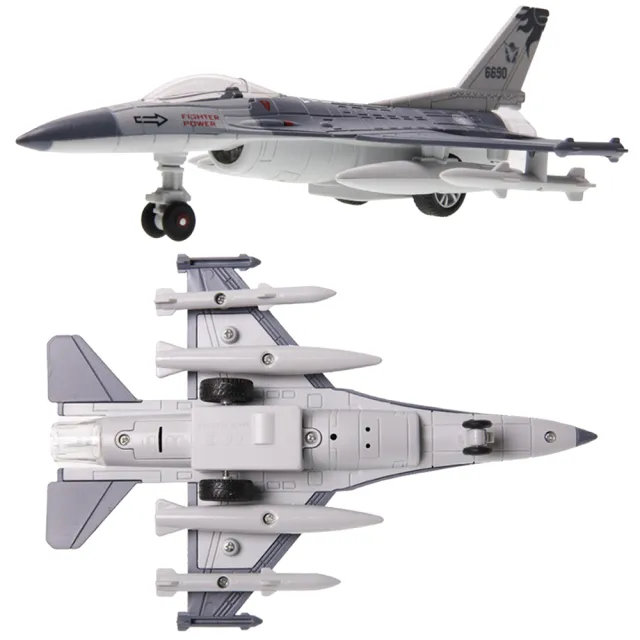 【TDL】合金車玩具F-16戰鬥機聲光迴力車玩具汽車模型聲光玩具車 FC2116