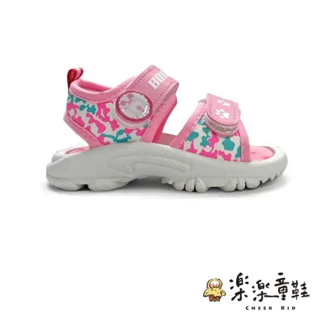 【樂樂童鞋】【台灣製現貨】台灣製迷彩兒童涼鞋-粉(現貨 台灣製 涼鞋 女)