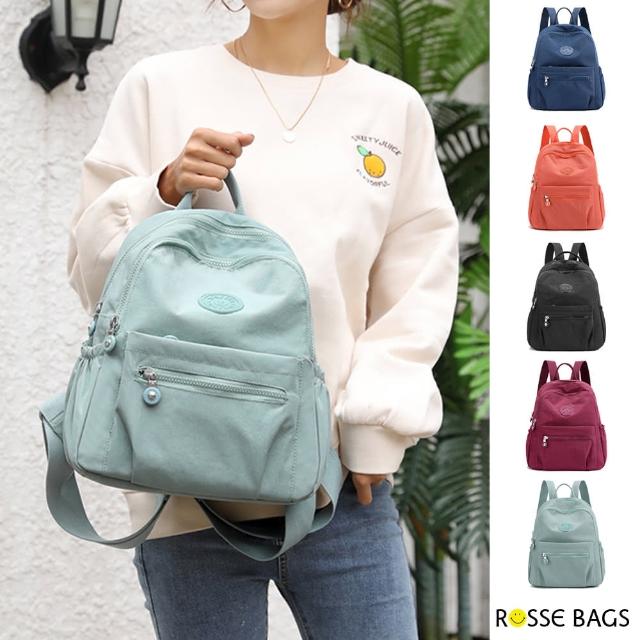 【Rosse Bags】清新甜美輕便素色單肩後背包(現+預  黑 / 棗紅 / 水藍 / 深藍 / 粉橙)